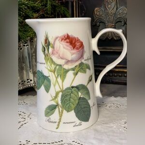 Redoute Roses ROY KIRKHAM white floral creamer pitcher coffee tea